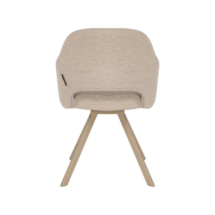 Eetkamerstoel Nori – Japandi – Licht Grijs Stof – Beige Onderstel