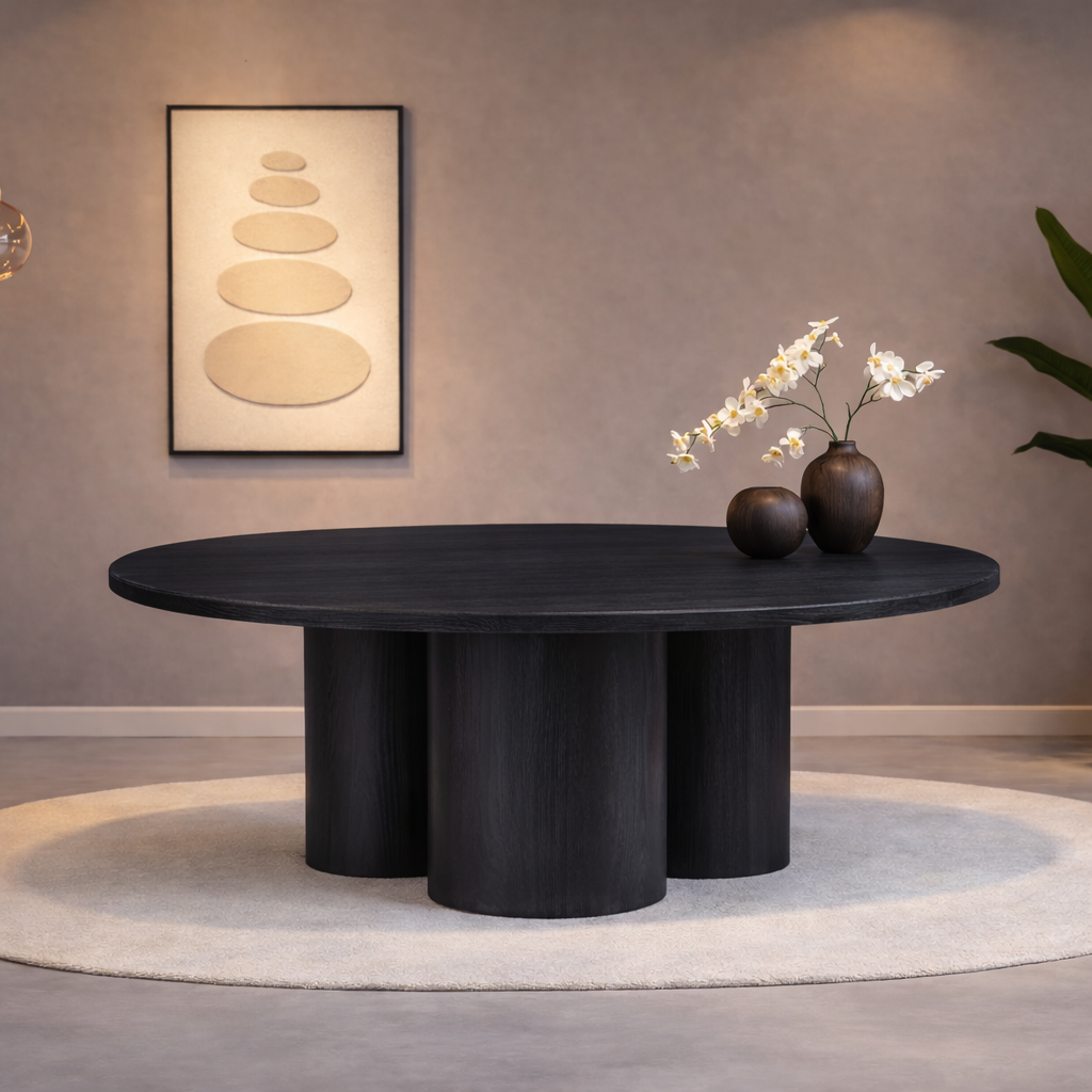Eettafel Emi  Ø130 cm Japandi Collection – Zwart