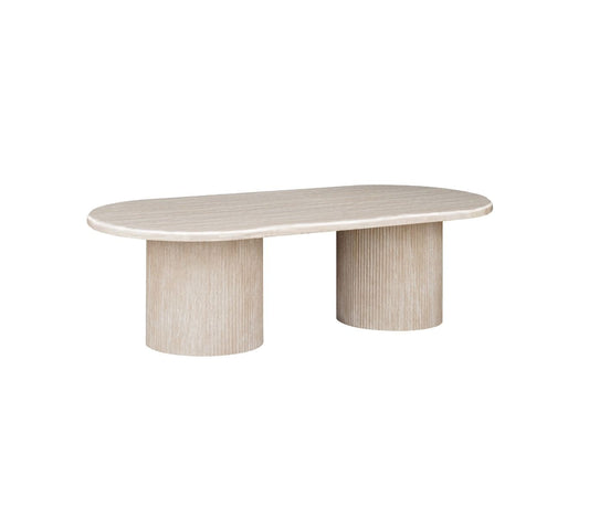 Salontafel Mori 130 cm – Japandi – Travertin Natuursteen