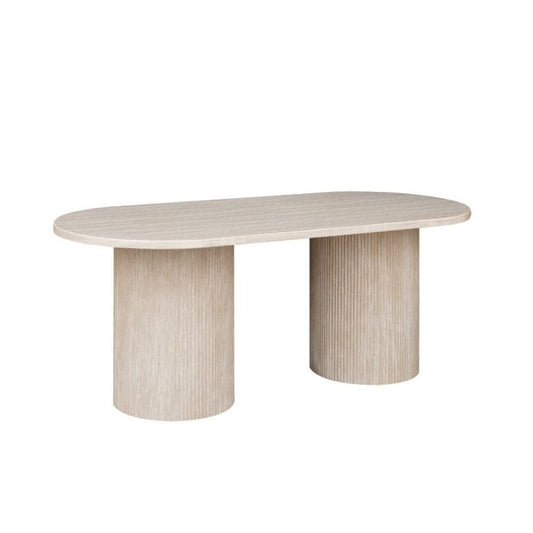 Eettafel Mori 200 cm – Japandi – Travertin Natuursteen