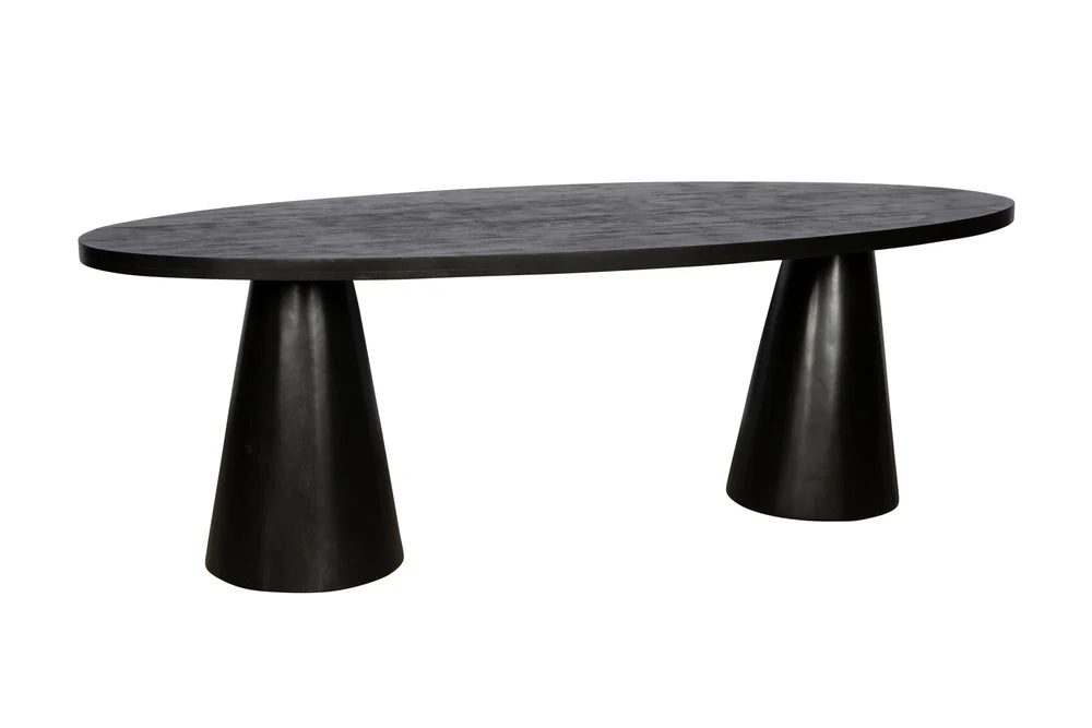 Eettafel Meiko– Japandi ovaal – Mango hout – Zwart
