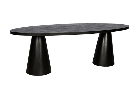 Eettafel Meiko– Japandi ovaal – Mango hout – Zwart