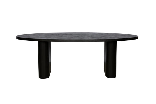 Eettafel Juno– Japandi ovaal – Mango hout – Zwart