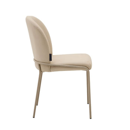 Eetkamerstoel Mio – Japandi  – Beige Velours – Beige Onderstel