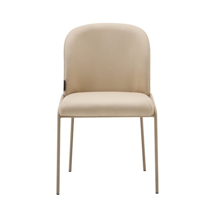 Eetkamerstoel Mio – Japandi  – Beige Velours – Beige Onderstel