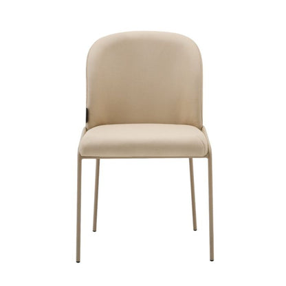 Eetkamerstoel Mio – Japandi  – Beige Velours – Beige Onderstel