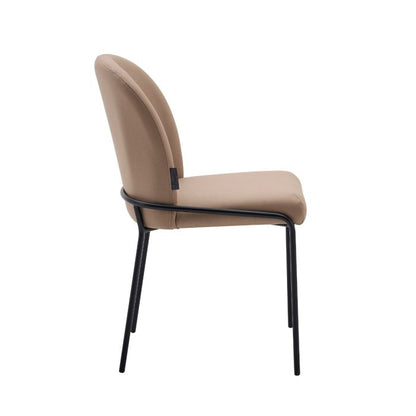 Eetkamerstoel Mio – Japandi – Taupe Velours – Zwart Onderstel
