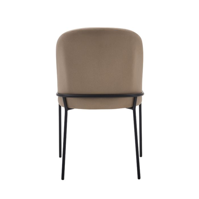 Eetkamerstoel Mio – Japandi – Taupe Velours – Zwart Onderstel