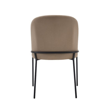Eetkamerstoel Mio – Japandi – Taupe Velours – Zwart Onderstel