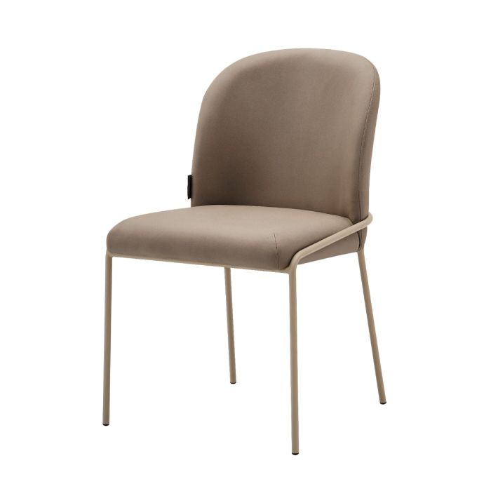 Eetkamerstoel Mio – Japandi – Taupe Velours – Beige Onderstel