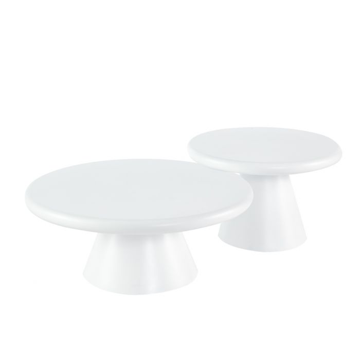 Salontafel MIRA Ø90X40 cm 2-Delig - Japandi
