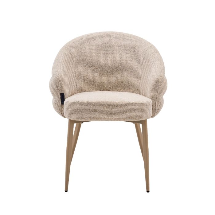 Eetkamerstoel Aiko – Japandi  – Crème Stof – Beige Onderstel