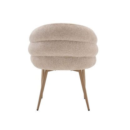 Eetkamerstoel Aiko – Japandi  – Crème Stof – Beige Onderstel