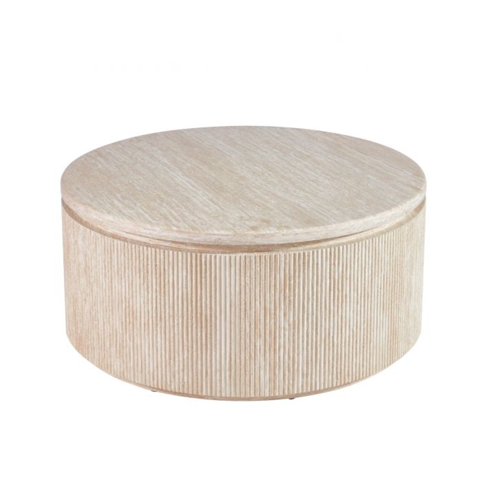 Salontafel Noa Ø100 cm – Japandi Travertin