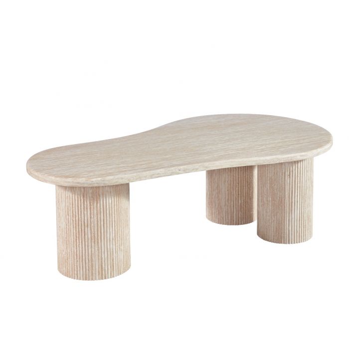 Salontafel Noa 140cm – Japandi Travertin Natuursteen