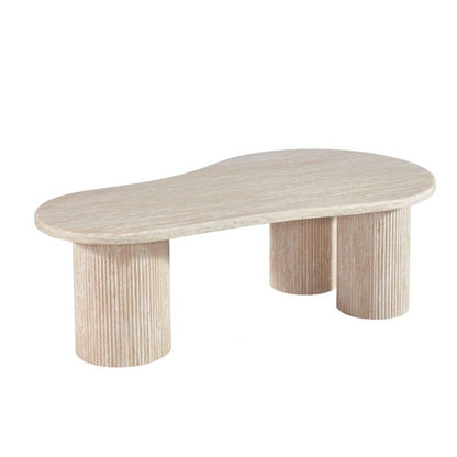 Salontafel Noa 140cm – Japandi Travertin Natuursteen