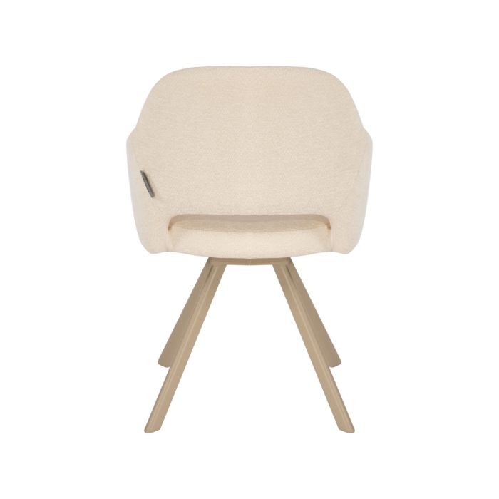 Eetkamerstoel Nori – Japandi  – Beige Stof – Beige Onderstel