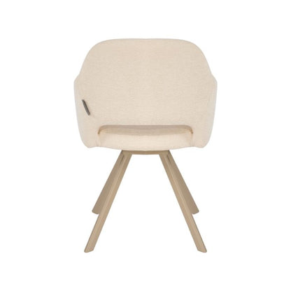 Eetkamerstoel Nori – Japandi  – Beige Stof – Beige Onderstel