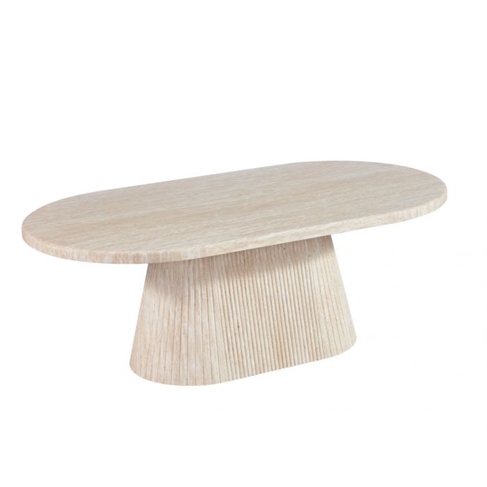 Salontafel Osaka 130 cm – Ovaal – Travertin 